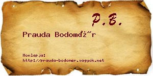 Prauda Bodomér névjegykártya